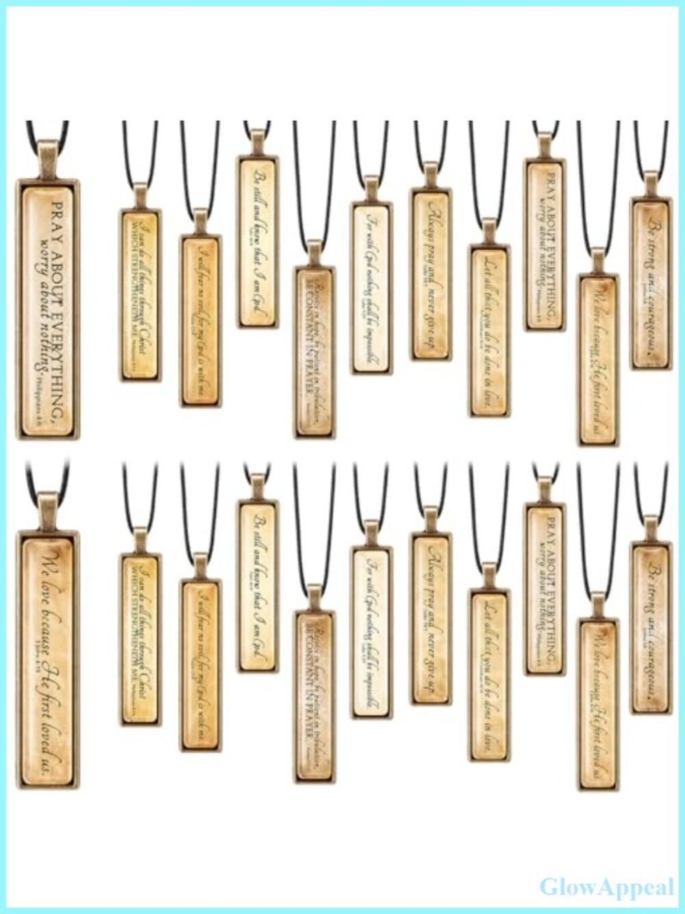 Christian Bible Verse Necklace Bronze Pendant Vintage Religious Jewelry Gift